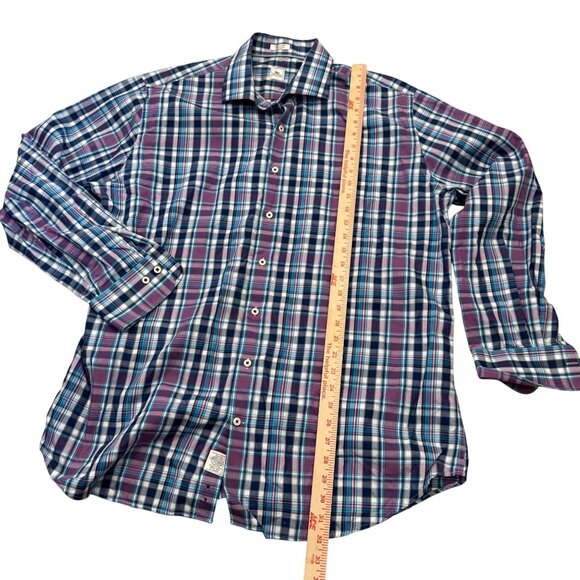 Peter Millar Plaid Long Sleeve Button-Up Shirt Mens XL Officeready Multicolor - Picture 5 of 7